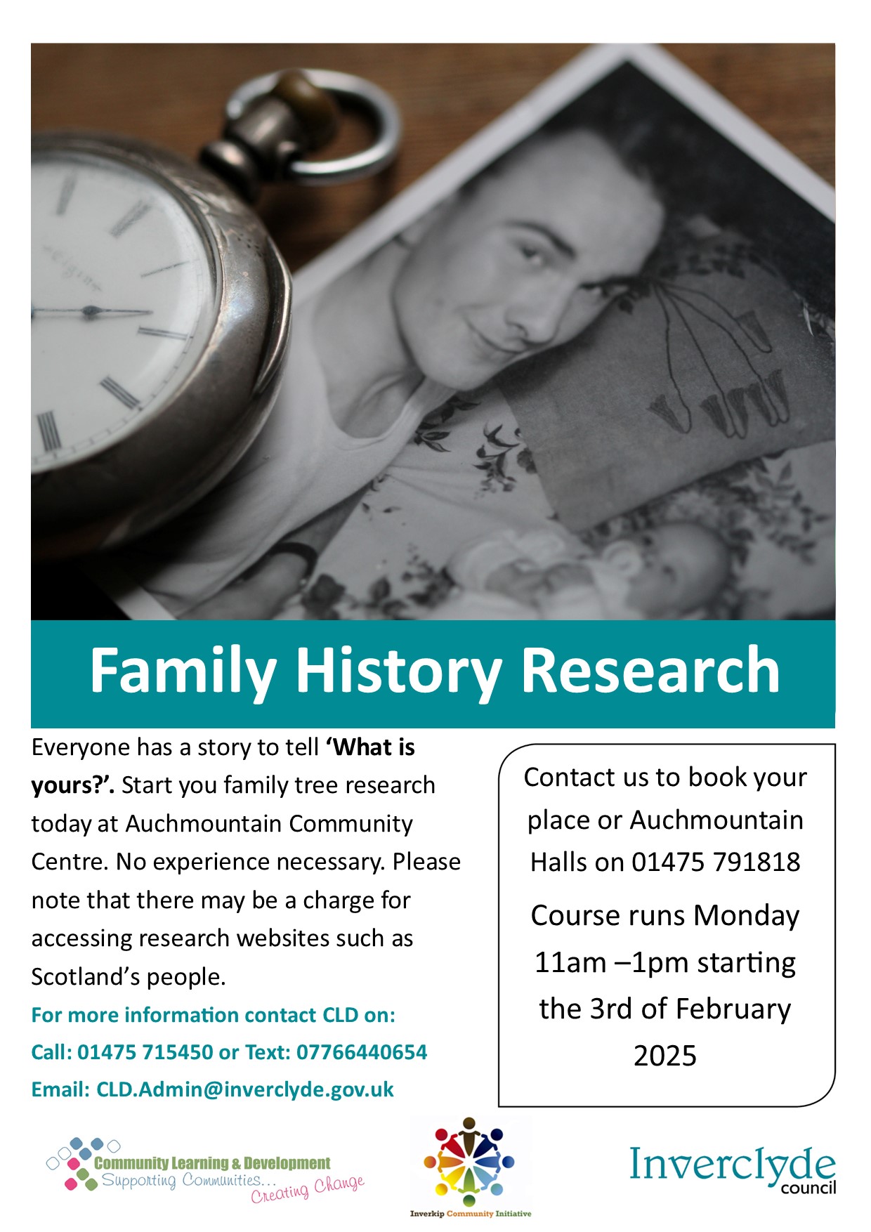 family history auchmontain halls monday 11am